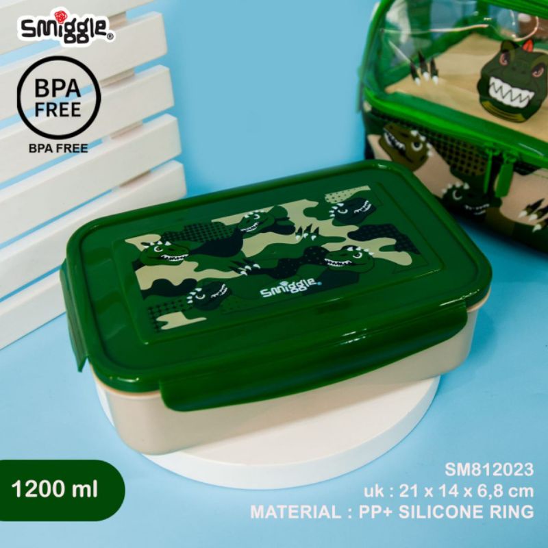 Lunchbox smiggle 3sekat 1200ml/Kotak makan smiggle