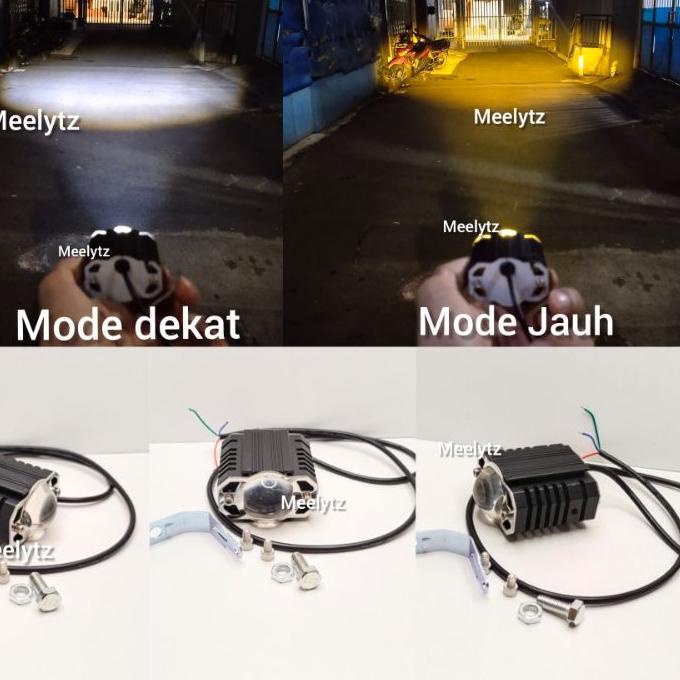 Termurah | KI3 | Original IBRIGHT Lampu tembak Laser LED D2 mini kotak 2 warna High Low putih kuning