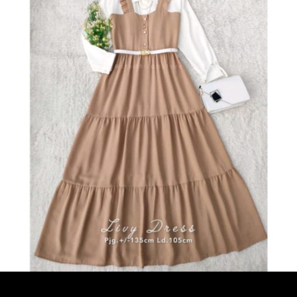 Dress Remaja  LIVY LONG TERBARU - HIJAU MINT dress remaja kekinian terbaru 2022 kekinian jumbo terba