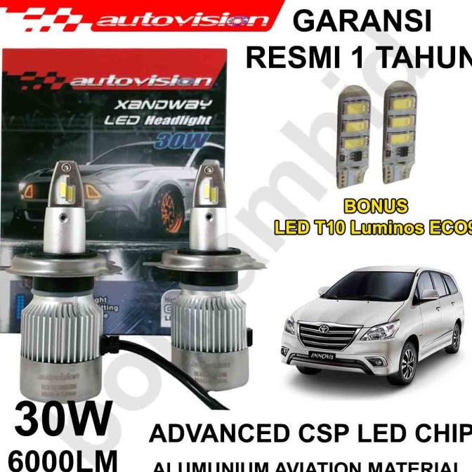 Lampu LED INNOVA 2004-2016 H4 Hi/Lo AUTOVISION XANDWAY Headlamp Putih
