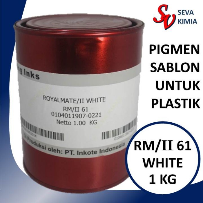 

White RM 61 Tinta sablon Platik PP / PE royalmate 1Kg / RM/II 61 White