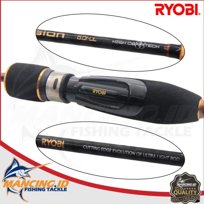 Gratis Ongkir Ryobi Light Vision Joran UL Spinning Rod (Fuji) Ultra Light FishingRod Kualitas Terbaik (mc00gs)