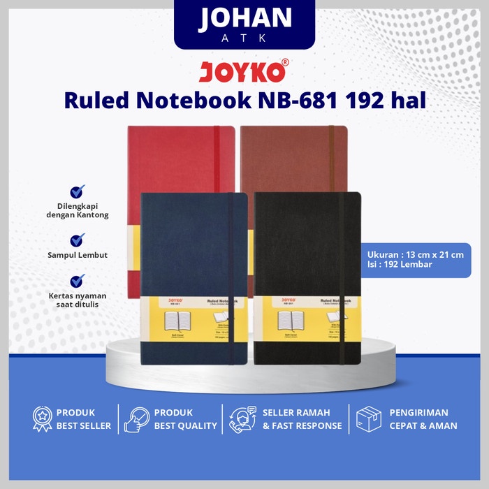 

TERLARIS Ruled Notebook Diary Agenda Buku Catatan Bergaris Joyko NB-681 192 hal /BUKU TULIS