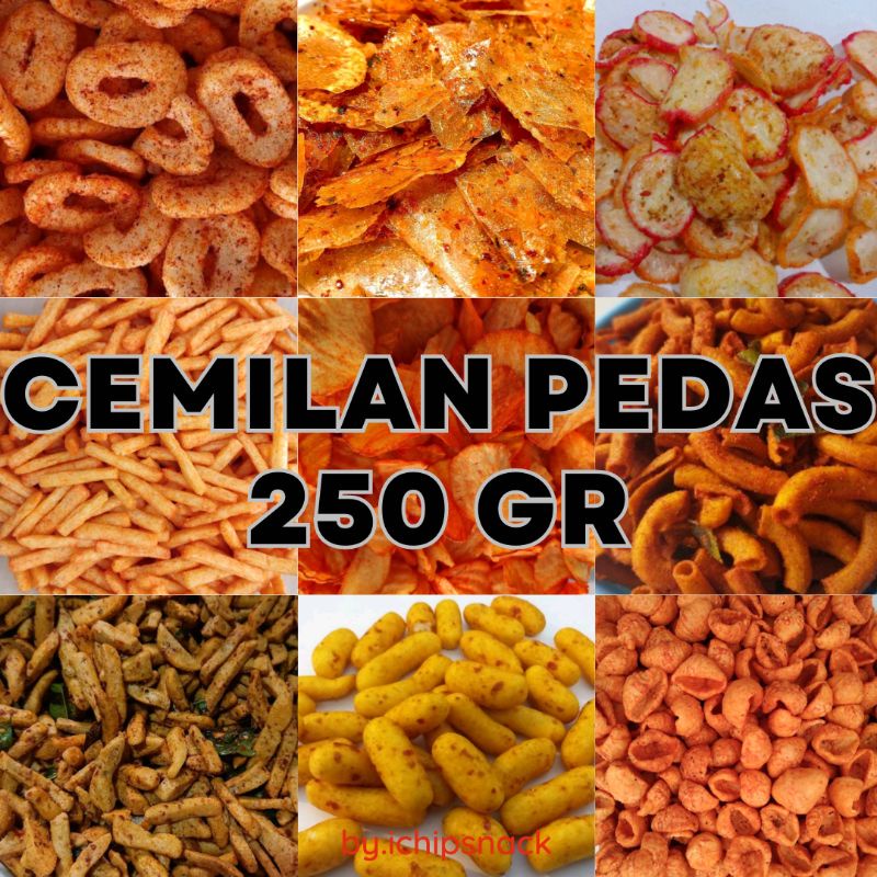 

Aneka Cemilan Pedas 250 gr / Basreng Stik / Kripik Kaca / Seblak