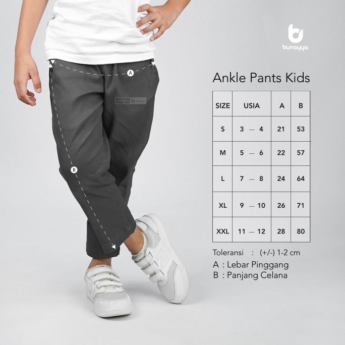 (3th-12th) Celana Ankle Pants Kids Bunayya Clothing Sirwal Anak Lentur