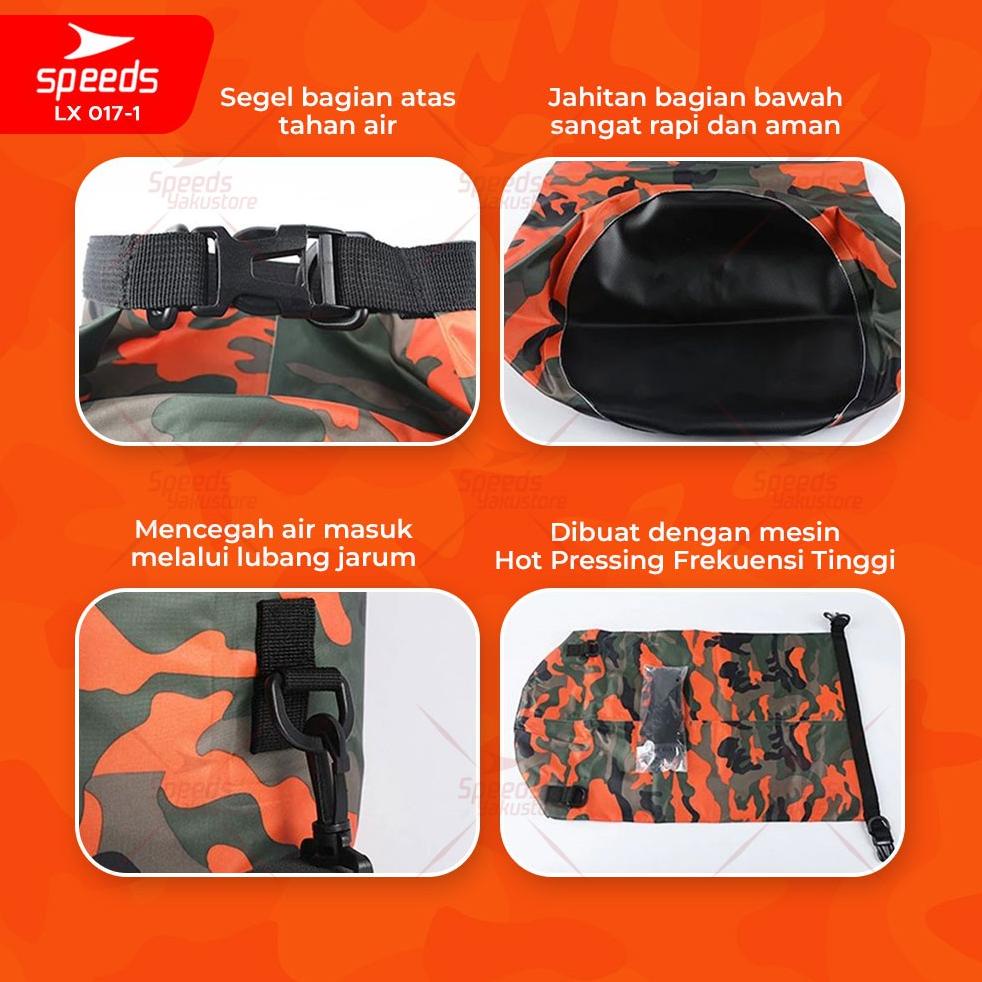 Best - SPEEDS Dry Bag Waterproof 5L 10L 15L 20L Portabel Tas Anti Air Tas Selempang Ocean Pack Dry B