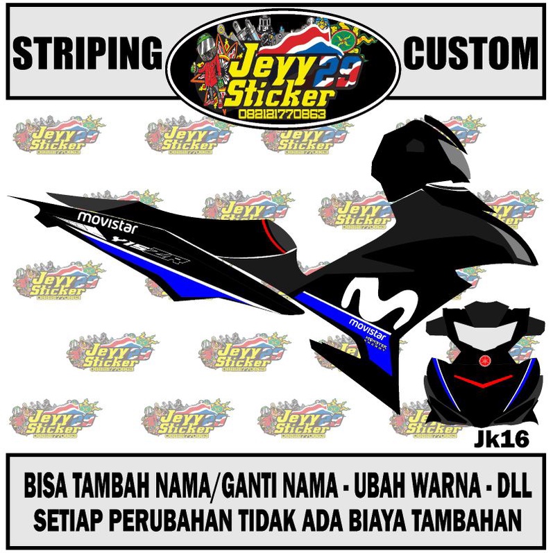 STRIPING YAMAHA MX KING / Y15ZR / EXCITER / SNIPER MOVISTAR CUSTOM SUKA SUKA