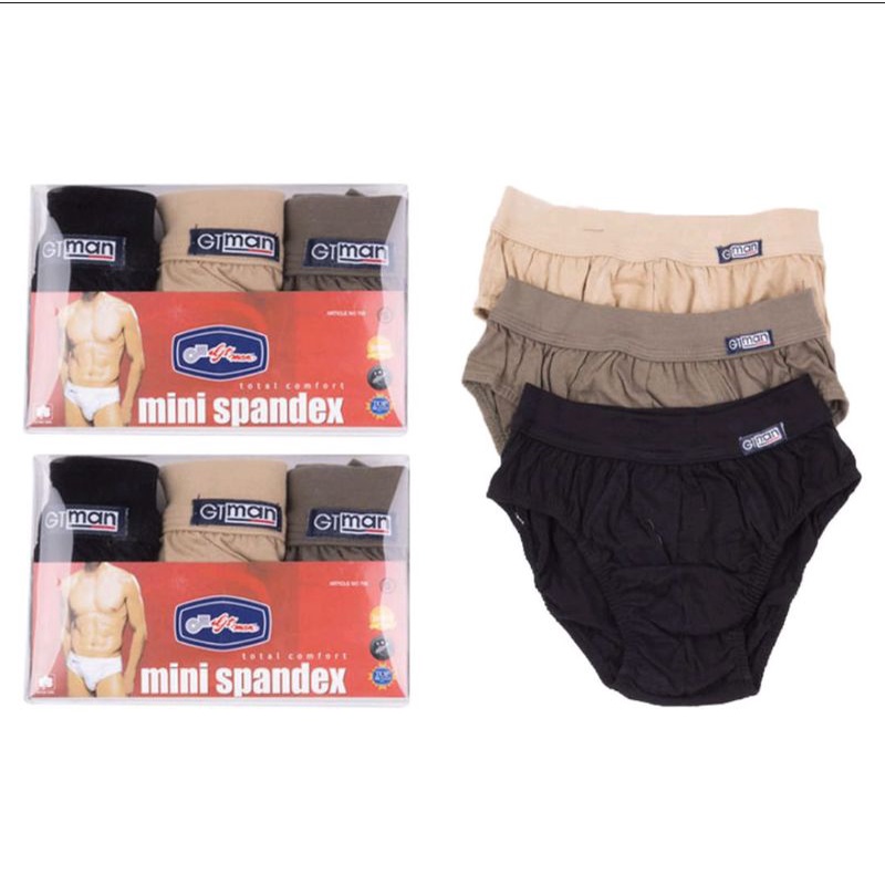1 Box 3 Pcs CD GT Man Mini Spandek708-CD Pria Dewasa-Random Warna