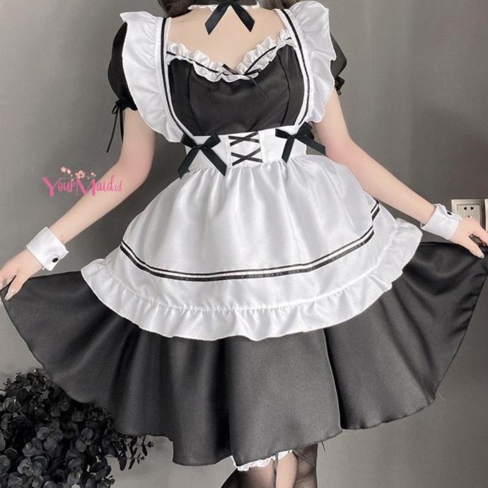 READY STOCK MAID SET COSPLAY COSTUME KOSTUM DRESS ANIME GIRL ANAK