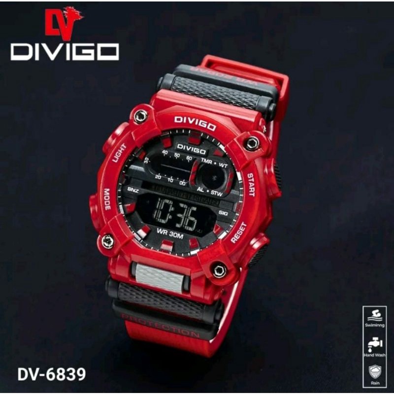 Jam Tangan Divigo 6839 Original Tahan Air Digital Pria