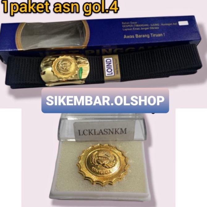 1 Set ASN Gol.4 | Sabuk Korpri ASN Loind + Pin Korpri ASN Magnet