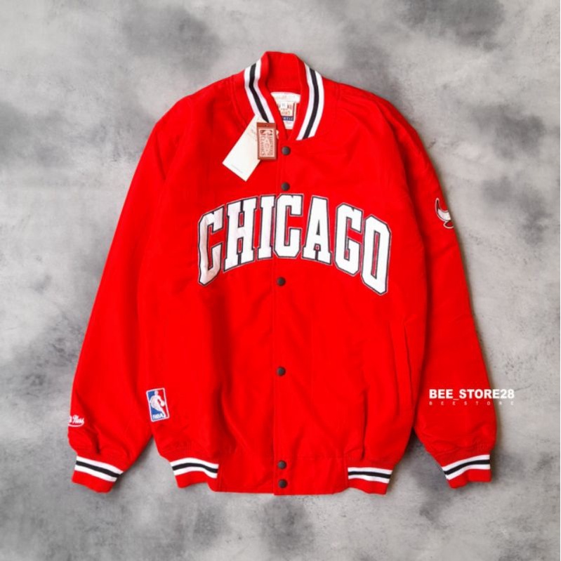 JACKET VARSITY CHICAGO NBA RED BORDIR AUTHENTIC