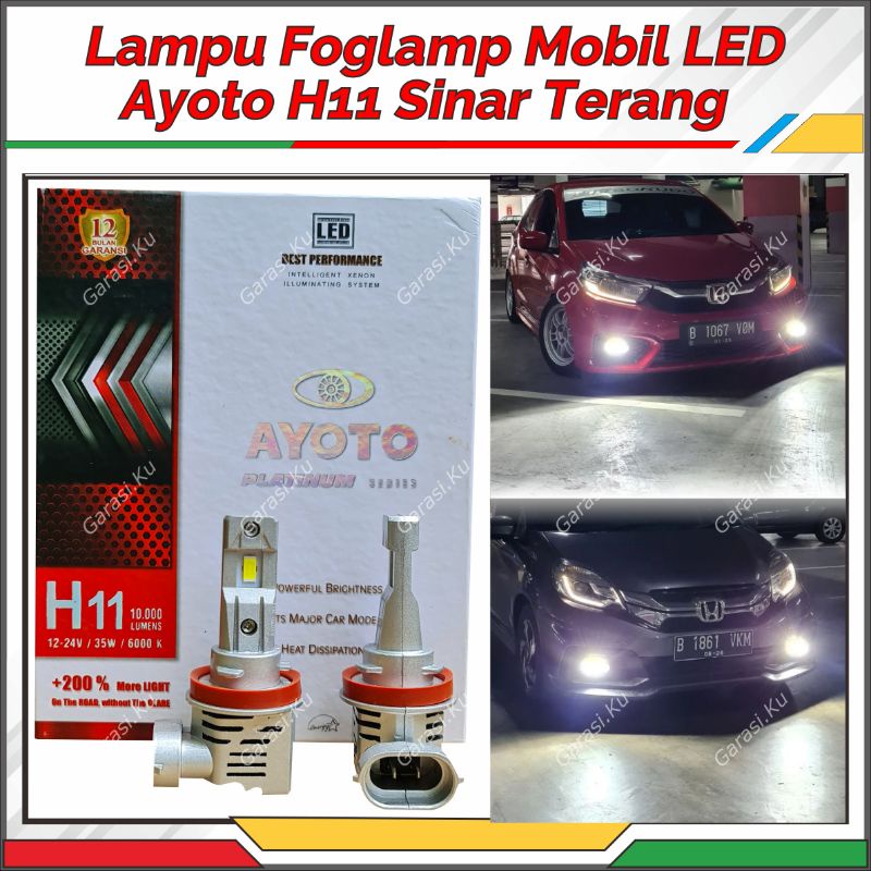 LAMPU KABUT FOGLAMP AYOTO H11 PUTIH & KUNING SINAR SUPER TERANG AWET HEMAT DAYA TEMBUS KABUT HUJAN J