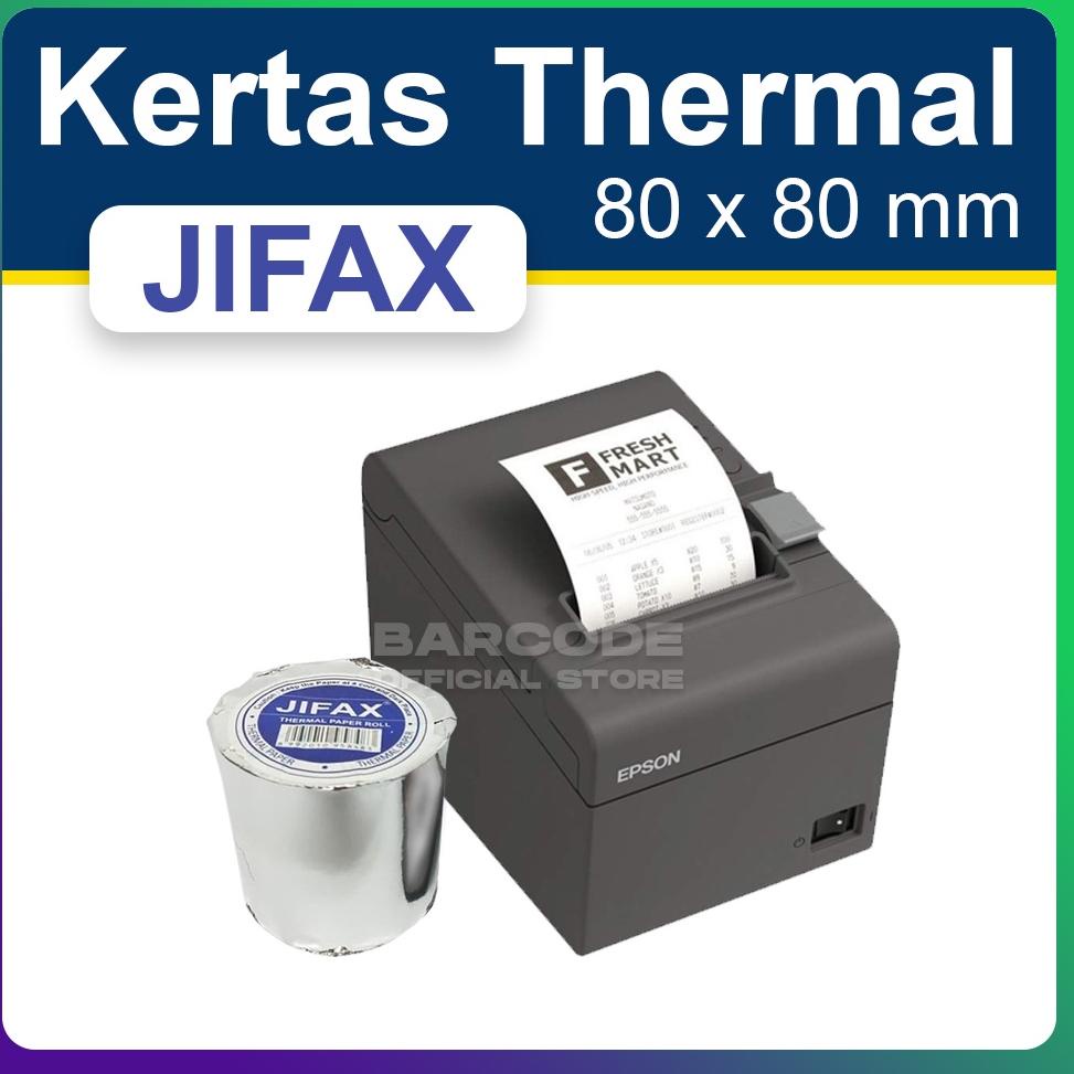 

3.3 sale ROLL KERTAS THERMAL 80 X 80 mm - 80x80 mm - 80x80mm - 80mm PRINTER KASIR EPSON TM-T82 - JIFAX