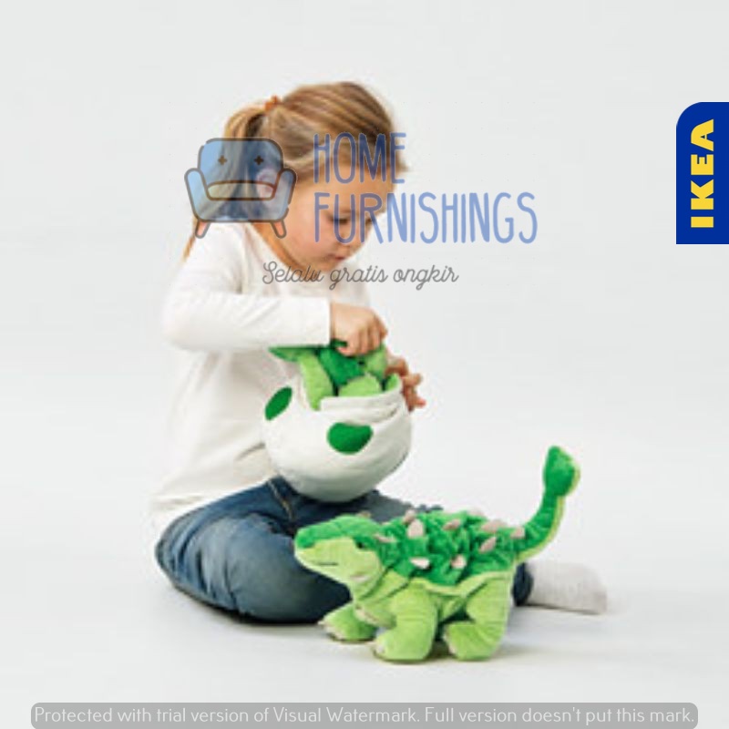 Boneka Dinosaurus Hijau 37Cm Bs Jadi Bola Ankylosaurus