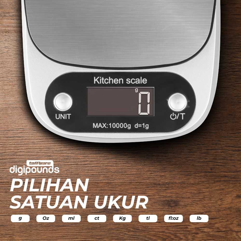 Taffware Digipounds Timbangan Dapur Mini Digital 10kg Akurasi 1g - Z2S
