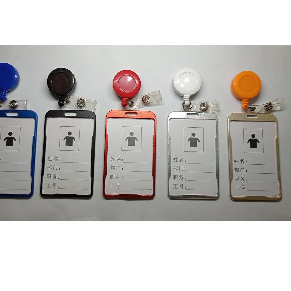

3NS6-B Promo Nametag Id Card yoyo Dop Holder Alumunium Yoyo Id Card Plus Tempat Frame Casing Id Card Alloy Set 741❲❳