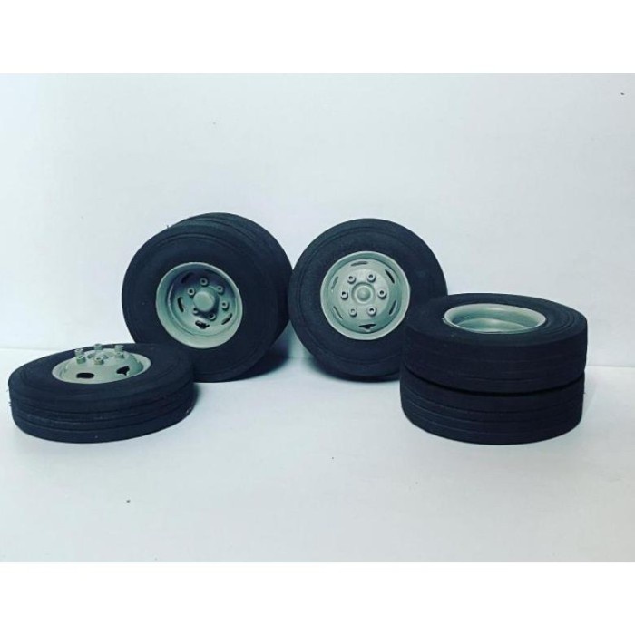 Promo 1Set Ban+Velg+Bearing Miniatur Truck Skala 12 Terbaru