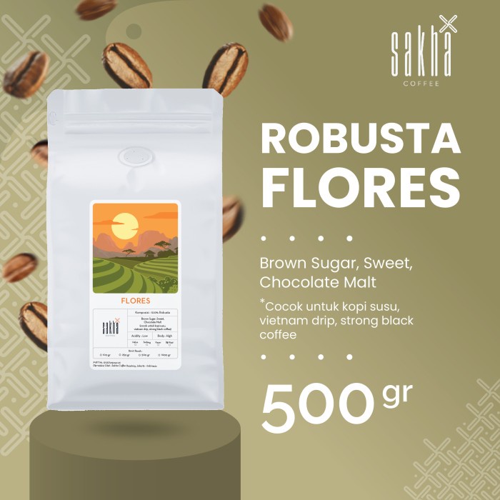

BAYAR DITEMPAT Biji Kopi Bubuk Robusta Flores Coffee Roast Beans Sakha Roastery 500Gr /KOPI