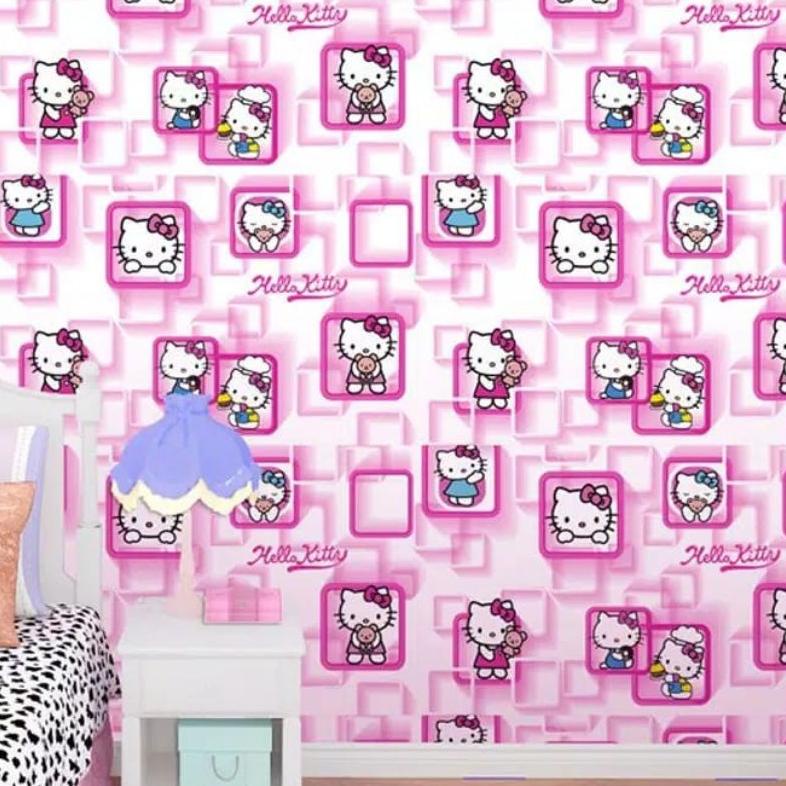 Hot Sale - WALPEPER DINDING MOTIF KARAKTER LENGKAP | DORAEMON | HELLO KITTY | UNGU | LOL | WALPAPER