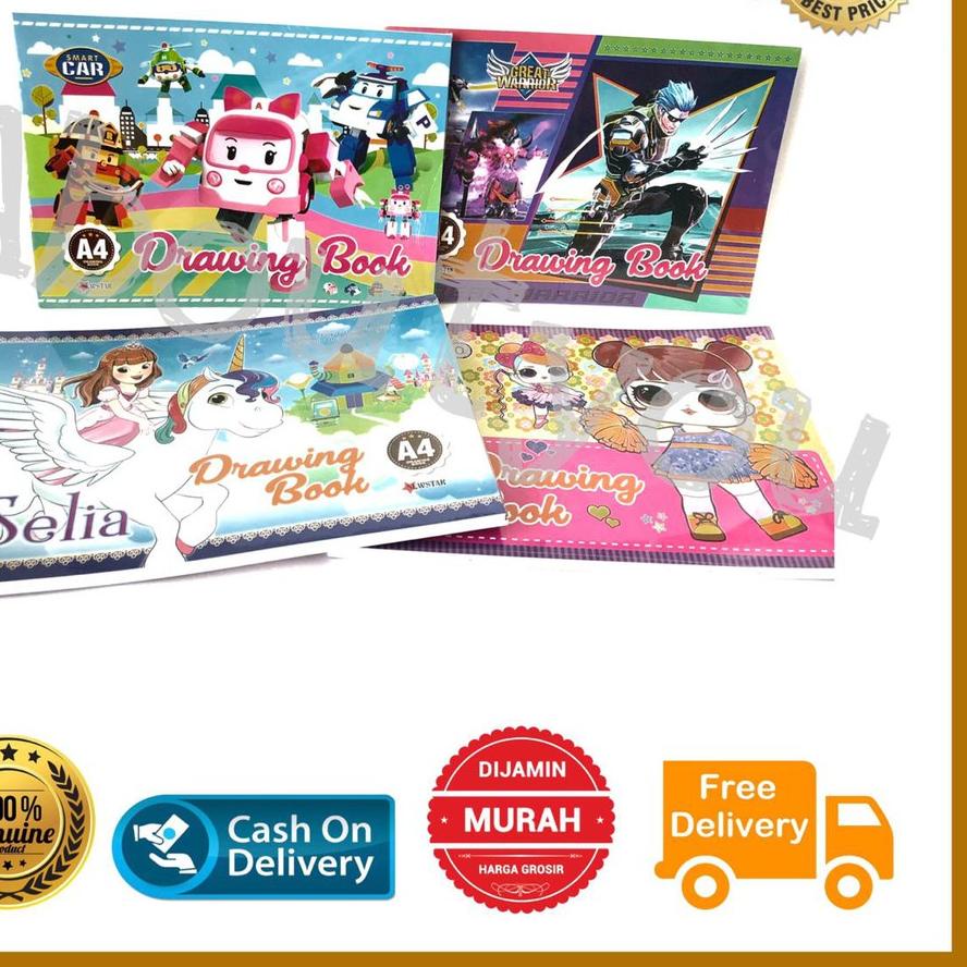

Sale 6.6 | KI3 | Buku GAMBAR Anak A4 buku coret sketsa karakter lucu murah