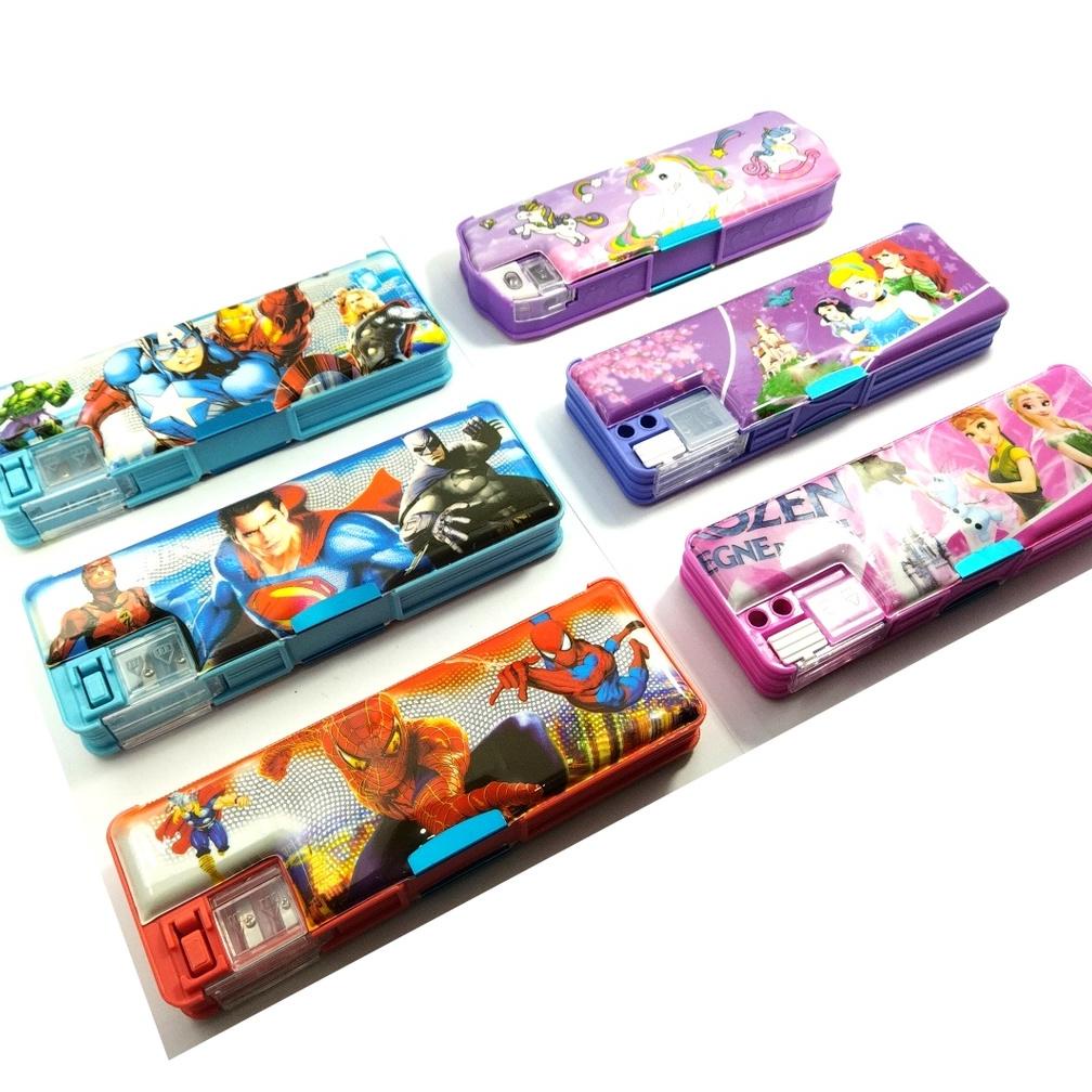 

Kekinian Tempat Pensil Magnet Karakter Cewek Cowok Pencil Case Kotak Pensil Lucu Wadah Pulpen Anak Tlekem Disney Super Hero