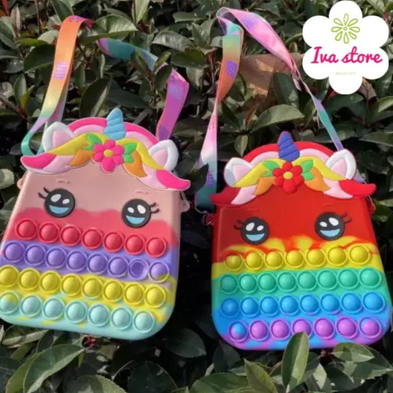 Trend - Tas pop it unicorn jumbo LED