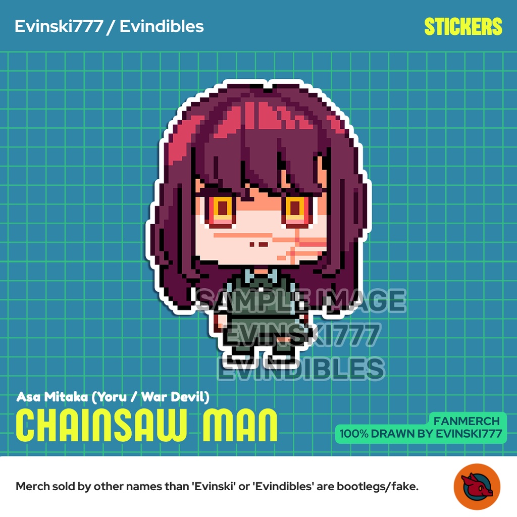 Stiker Sticker - Asa Mitaka Yoru - Anime Manga Chainsaw Man CSM