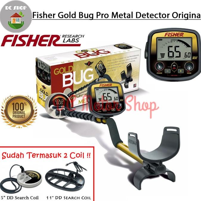 Fisher Gold Bug Pro Gold Silver Metal Detektor Detector Emas Logam Ori