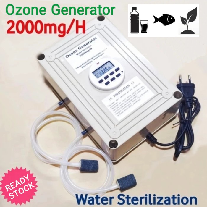 Water Ozone Generator 220V 2000Mg Water Ozonizer Germicidal Sterilizer