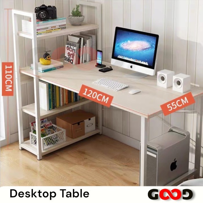 Meja Komputer/Meja Kerja Minimalis Rak Buku/Meja Kantor