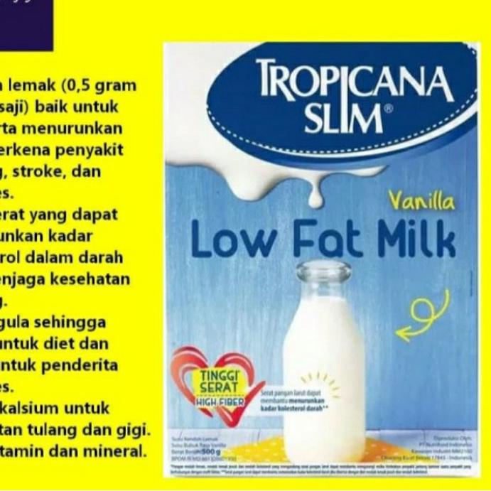 

Ready Stok Susu tropicana slim low fat vanila 500 gr buruan