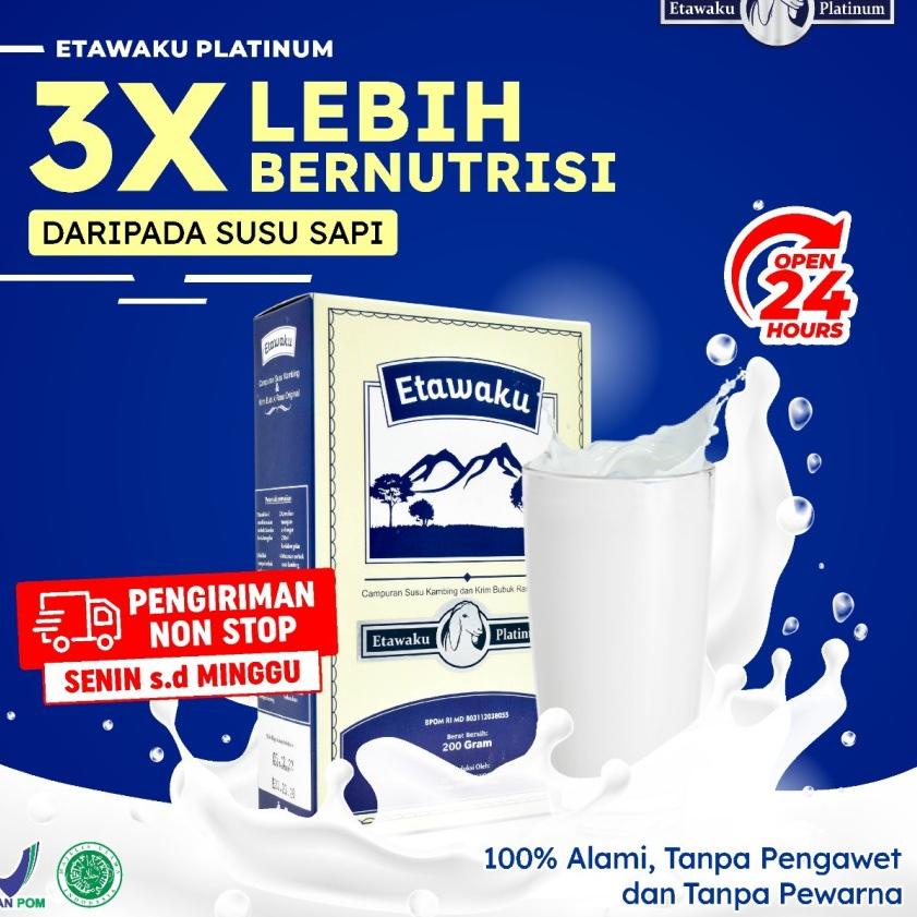 

Terbaik ETAWAKU PLATINUM Susu Kambing Etawa Bubuk Murni Rendah Gula Original !