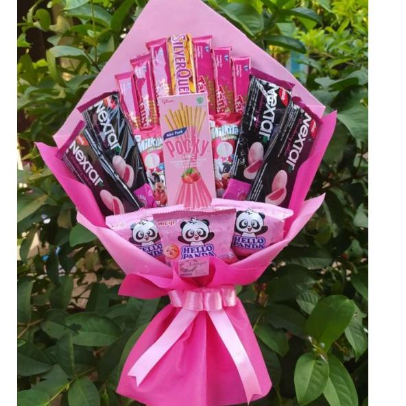 

12.12 HARGA GROSIR (S) Buket PINK CANTIK SILVERQUEEN MINI/paket/bingkisan Snack Ulang Tahun/Ultah/ Wisuda/Kado/Hadiah Pacar/sahabat/Sidang skripsi/seminar/santunan anak yatim 