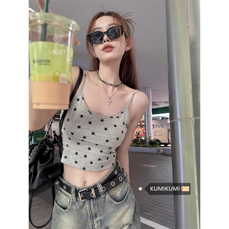 Red American babes bottoming kamisol kecil ceruk musim panas wanita pakaian luar seksi slim fit dan atasan pendek bagian dalam tipis