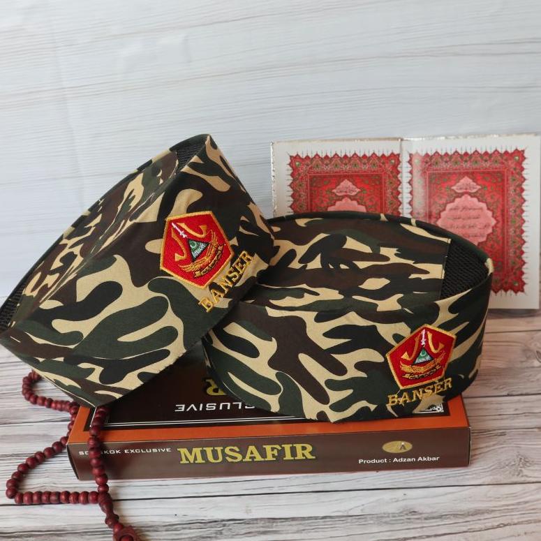 [KODE LN9J9] PECI LORENG BANSER(AC)/SONGKOK LORENG BANSER /songkok bahan kain loreng super halus