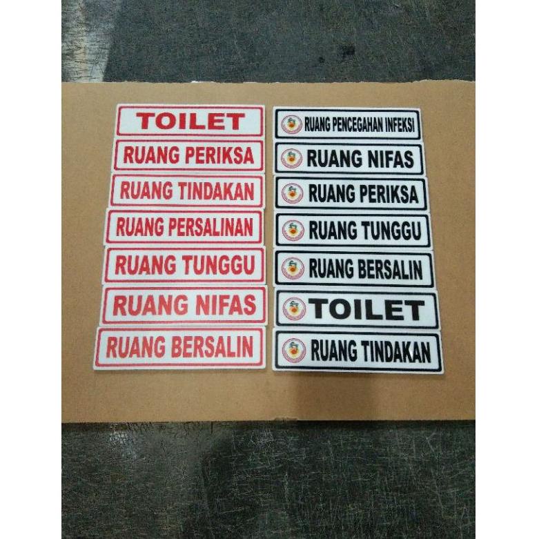 

[IES95] Acrylic sign label ruang nifas, bersalin, toilet dll 4,5x19,5cm 80