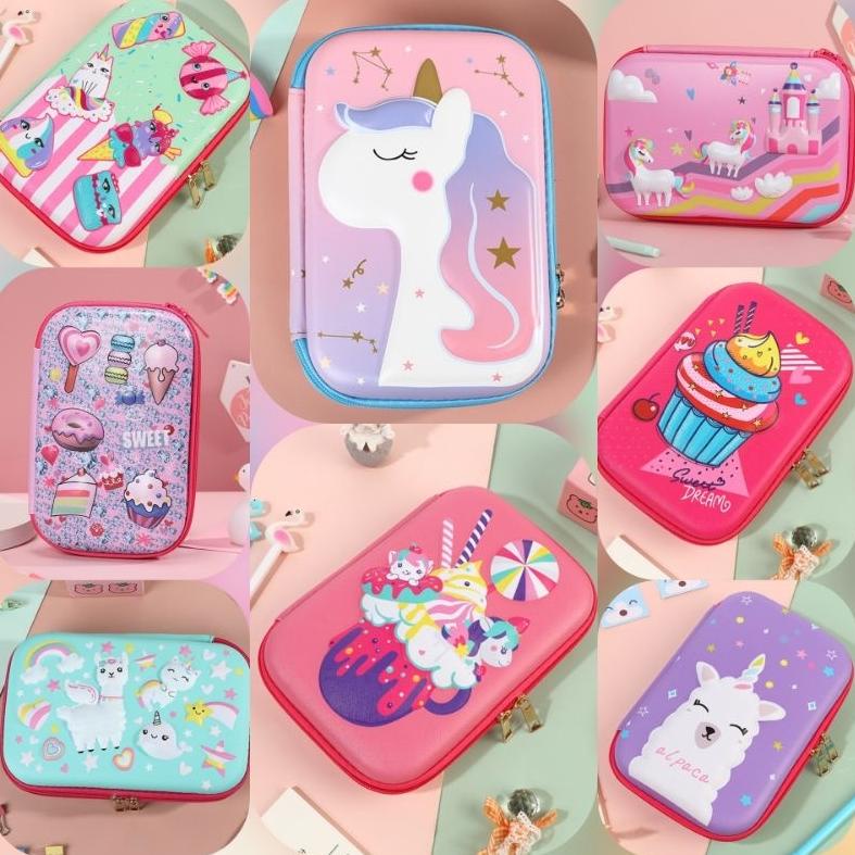 

TERMURAH !! Tempat Kotak Pensil besar 3D bahan EVA Timbul anak perempuan laki laki motif kartun unicorn robot cake Planet Hiu Pinguin dinosaurus [KODE 179]