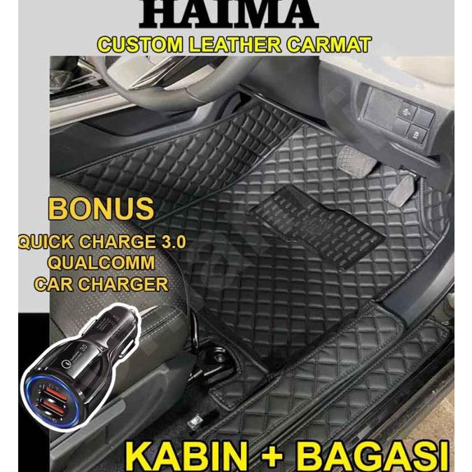 Karpet Mobil BRIO HAIMA 7D Custom Leather Luxury 2brs+bagasi