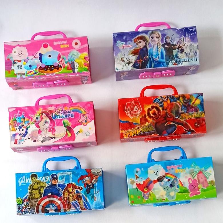 

Bisa Cod - Kotak Pensil Karton 3D+Kunci Pin/ Tempat Pensil/ Pensil Case