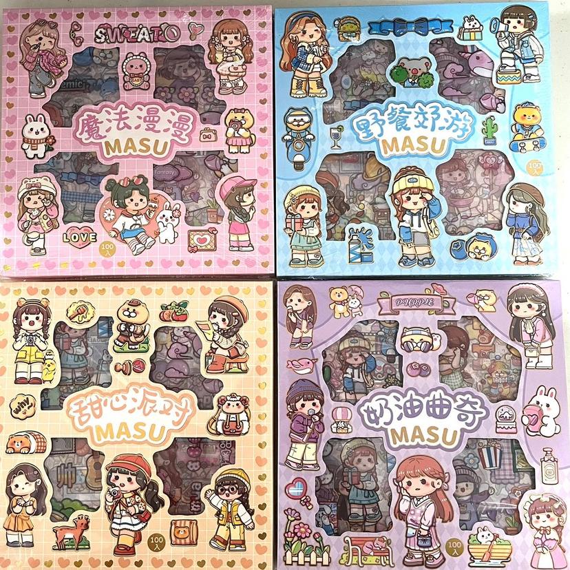 

Model Baru Stiker 2D Motif Kartun Korea Lucu 100 Lembar Anti Air /Dekorasi Handbook Scrapbook DIY/Stiker kartun tahan air PET ..