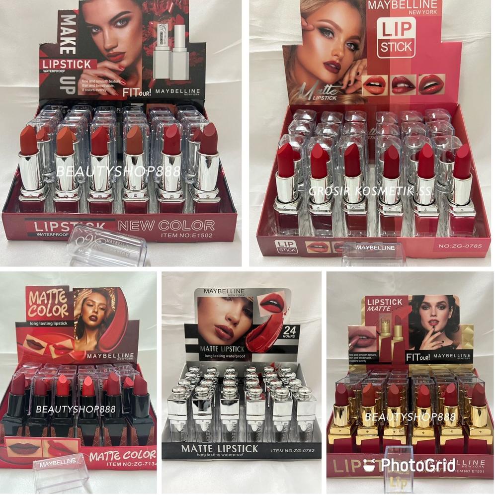 DISCOUNT  [12PCS] Lipstick Matte Maybelline Waterproof / Lipstick Batang Maybelline [KODE 5]