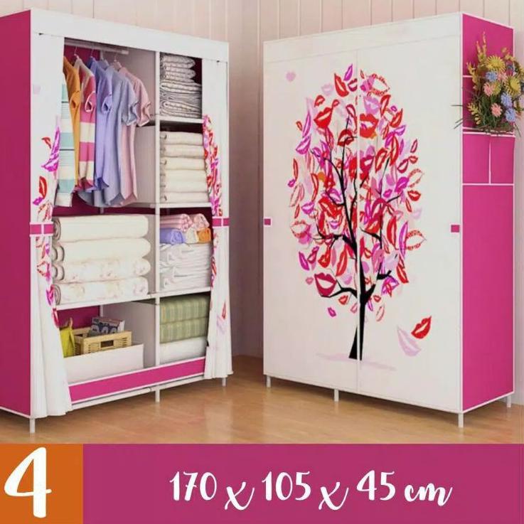 Gembira Rak Baju Portabel Hello Kitty , Lemari Baju Karakter , Portable Flash Deals