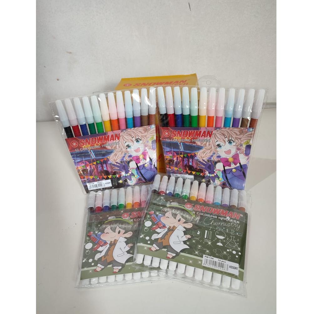 

[RGB] SNOWMAN 12 COLORING MARKERS / SPIDOL 12 WARNA SNOWMAN PW-12A pwfam