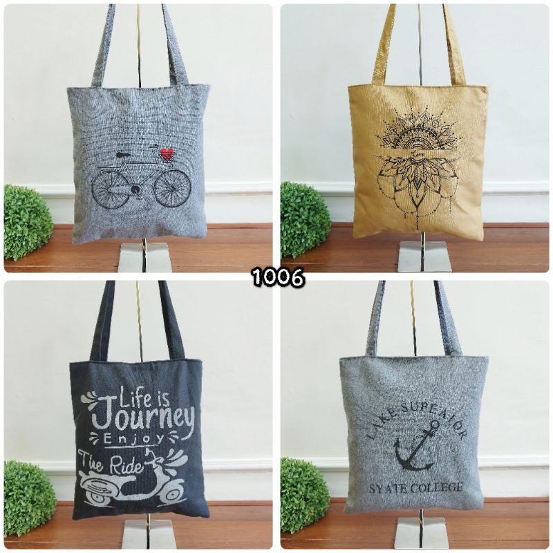 Ready Stock Totebag Tas Wanita Tote Bag Resleting IMPORT Termurah Kuliah Kekinian 1006