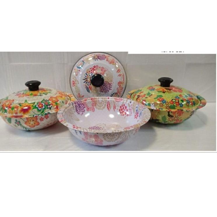 Ngetrend AO8-BASKOM KALENG + TUTUP MOTIF BUNGA / BASKOM Update Stok