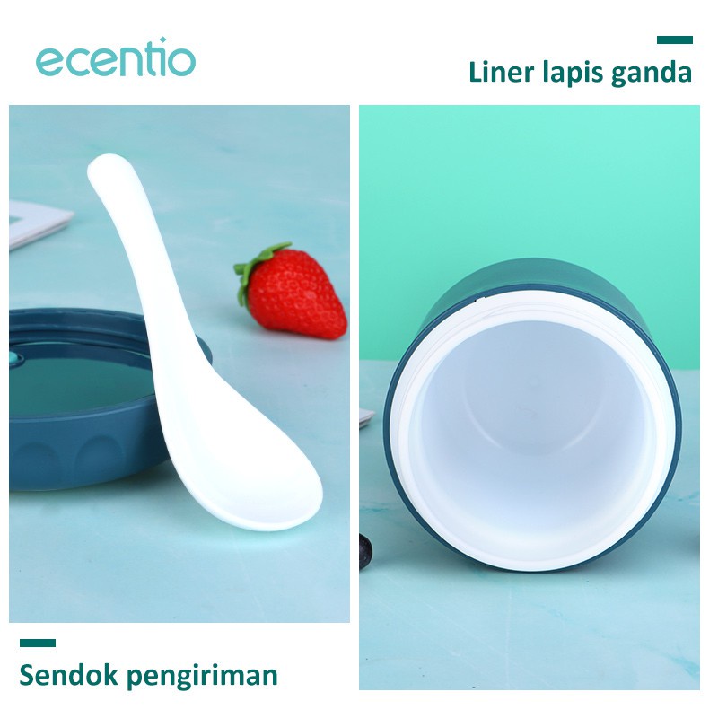 ecentio 400ml Cangkir sup Anti Tumpah Tempat sup Portable  termos sup/Free Sendok BPA FREE mpasi bubur es Buah