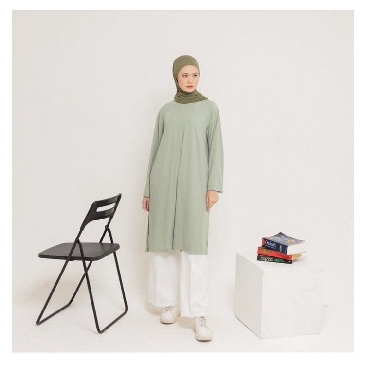 L tunic knit slit dauky tunik dauky