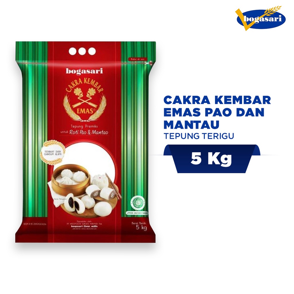 

Terigu Cakra Kembar Emas Pao dan Mantau 5 kg