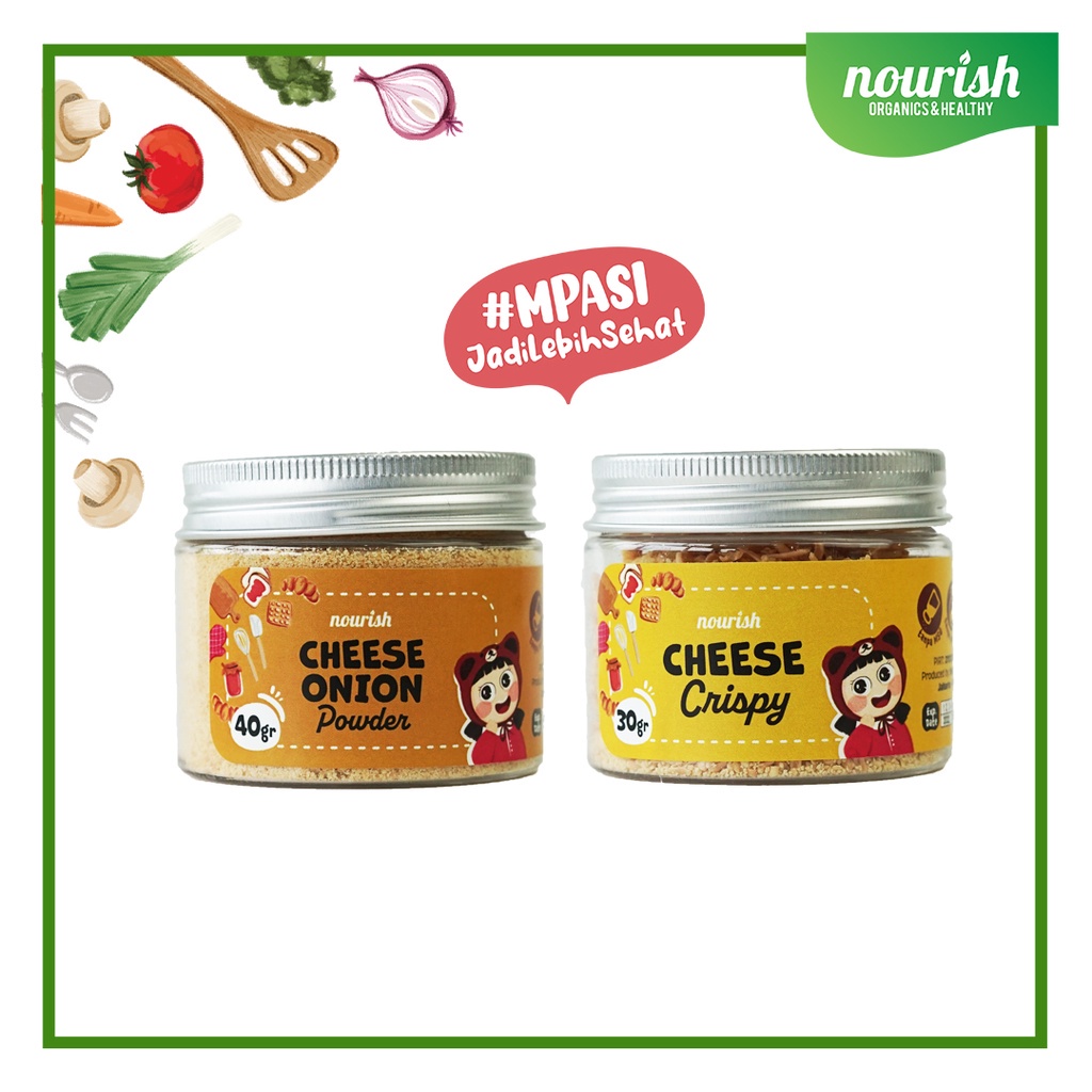 

Nourish Keju Tabur Crispy Cheese / Cheese Onion Powder / Bumbu MPASI / Bubuk Keju Krispi-JktBar